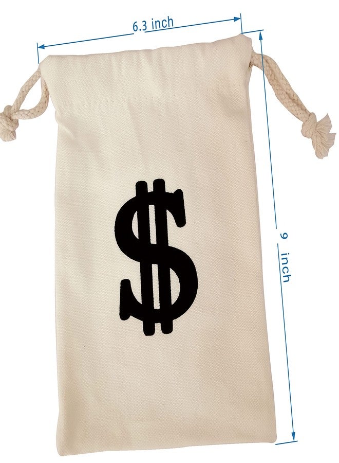 Eylola 8pack 6.3 x 9 Inches Money Bags Money Bags Decor for Party Money Bag Dollar Sign Carrying Sack for Toy Party Favor, Bank Robber Pirate Cowboy Cosplay Theme Party - Image 2